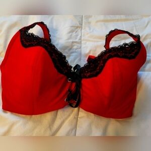 Frederick red with black lace 32D